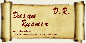 Dušan Rusmir vizit kartica